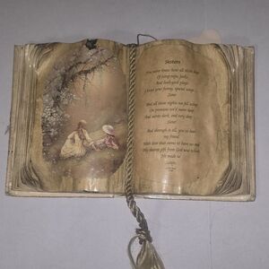 Vintage Style Open Book Wall Art Decor